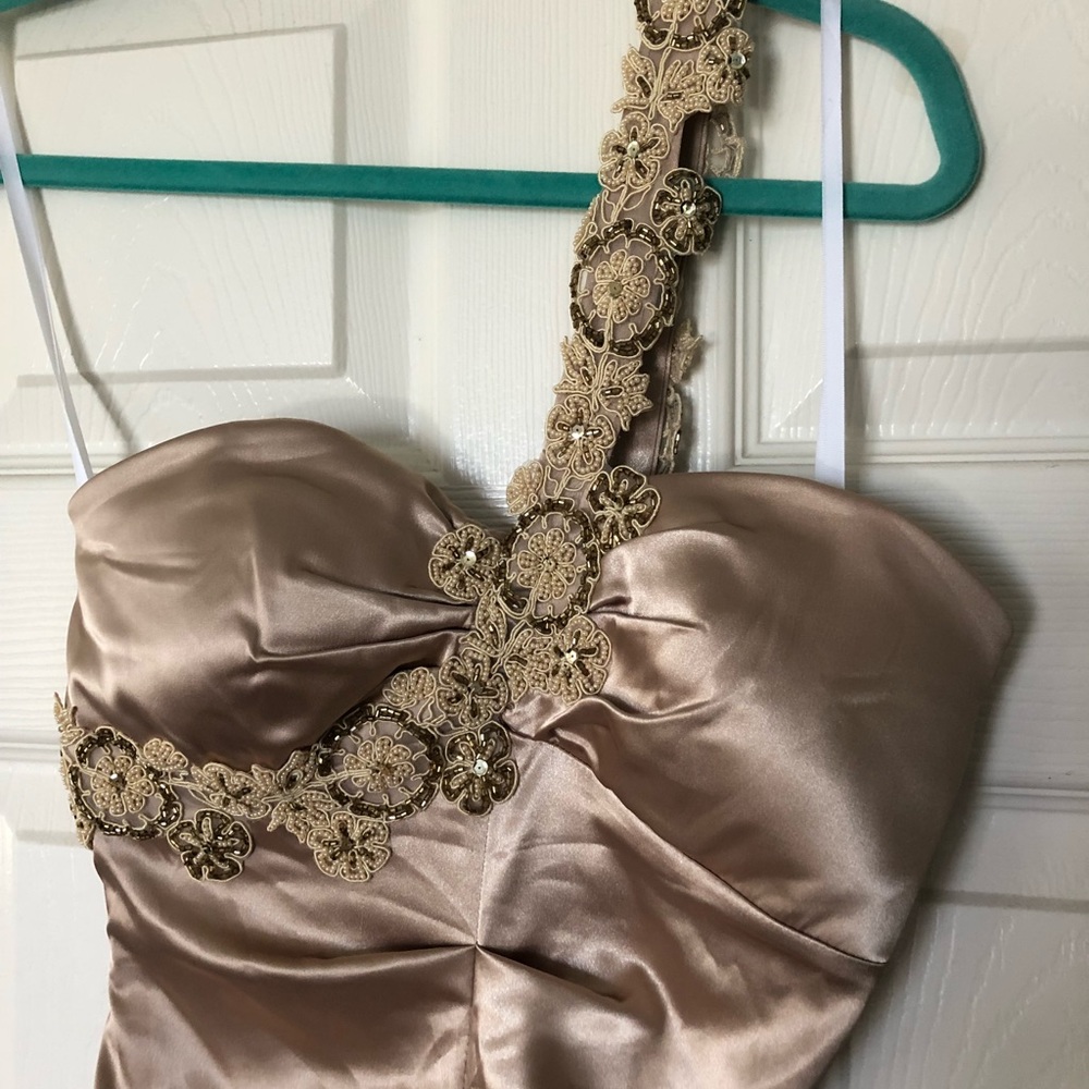 Formal Long Gold Dress - Picture 3 of 5